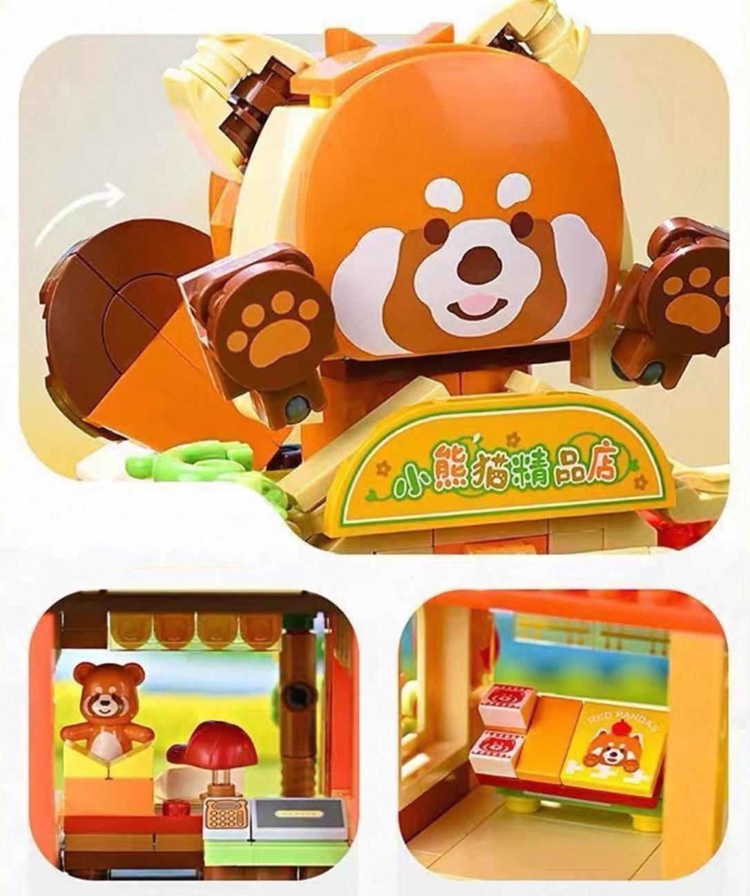 MINISO Lego Sets Building Blocks Toys,Strawberry Dessert Shop, Retro Pizza Shop, Starry Sky Art Museum , Little Panda Boutique Educational Bricks Toy,Fun Construction Set,Adorable Mini Designs for Creative Play,Holiday Gifts for Kids Adults 7"(1pc)