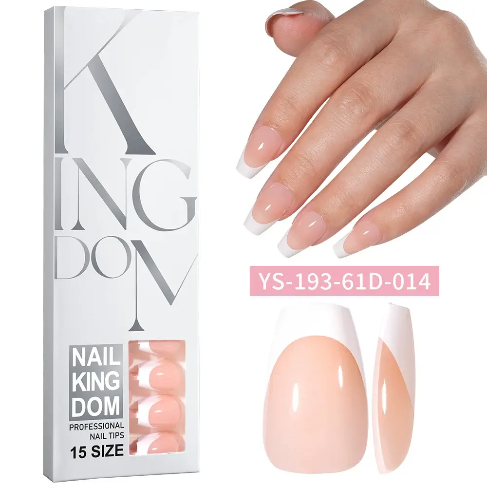 120pcs Nude Pink Almond Shape French Press On Nails Medium Long Soft Gel Full Cover Glossy Finish with White Edge Easy Application Wearable False Nails for Women DIY Manicure