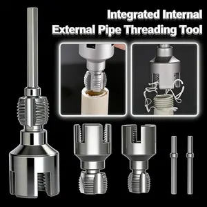 Carbon Steel Integrated Pipe Threader, Internal & External Thread Die Tool, 1/2" 3/4" 1", 4-point 6-point Pipe Size