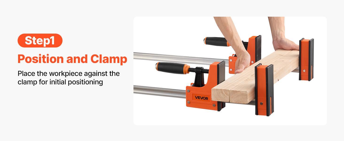 【Summerfinds】VEVOR 4-Piece F-Style Bar Clamps - 24in & 31in Heavy Duty Secure Upgraded, 1100 lbs Clamping Force, 2-in-1 Design, PA6 Handles, Parallel Soft Rubber Pads, Carbon Steel Bar for DIY Woodwork & Wood/Metal Joining Projects, Heavy Duty Clamp