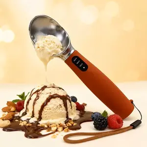 Electric Heated Ice Cream Scoop 3 Settings Heating Up to 160°F 2500mAh Battery LED Display IPX7 Waterproof Easy to Clean for Winter Family Gatherings