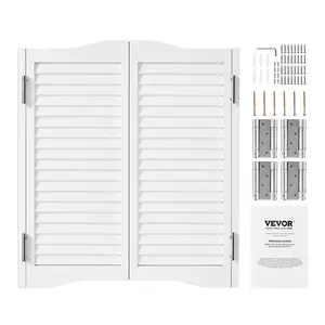 VEVOR Double Saloon Doors, 36"W x 36" H Arched Top Interior Swinging Cafe Doors, Premium Pine Wood, with Hinges & Hardware Kit, Easy to Install, for Hallway Kitchen Bar Pub Entrance, White