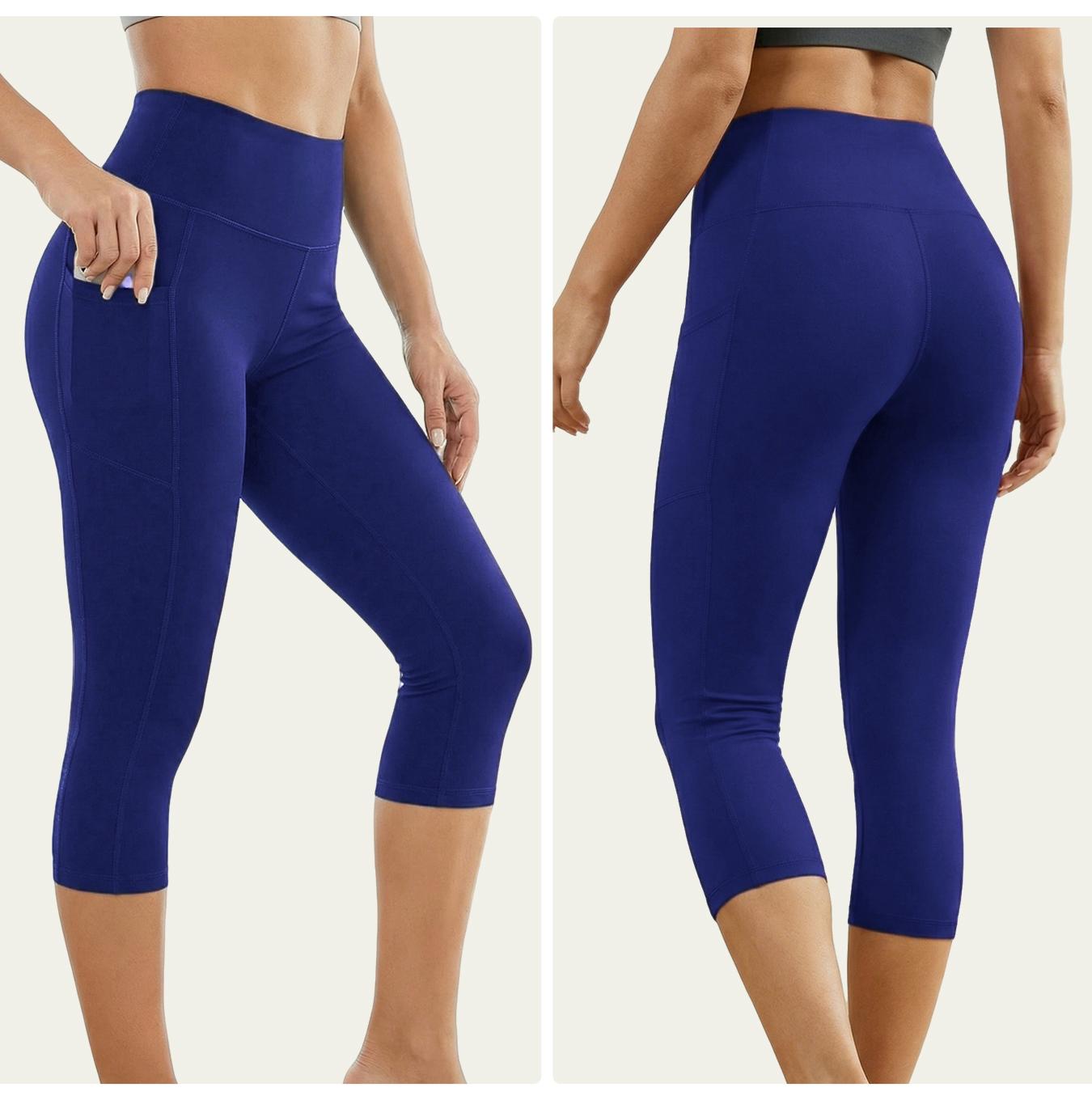 4-Pack High-Waisted Pocket Capri Pants Tummy Control Sheer-Resistant 7/8 Yoga Pants for Women Workouts Outdoor Activities Spring Fall Collection