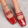 New Fashion Square Toe Plain Color Rubber Low-Top Flat Women's Shoes, Elegant Large Size Casual Trendy Flat Slip-On Shoes for Fall & Winter Footwear Casual Fashionable Flats Slip Ins Shoes