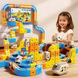 167PCS Electric Train Set Flexible Race Track Rail Toys, Building Toy Train Track Gravity-Defying 3D Embedded Layouts & Motorized Car, STEM Learning Gift