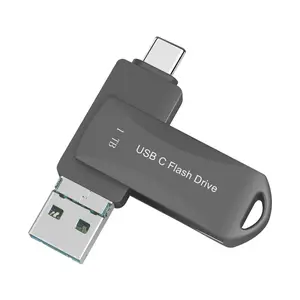 1TB 3in1 USB 3.0 Type-C Jump Drive, USB-C Flash Metal Housing 360° Swivel Design Thumb Drive, Photo Storage Stick Compatible iPhone 15, MacBook and PC