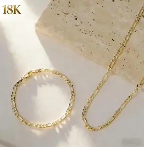 925 Sterling Silver 4mm Triple Figaro Chain Necklace, Tarnish-Resistant, Elegant Accessory for Daily Wear and Parties