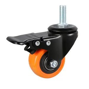 Father's Day Gift VEVOR Caster Wheels, 2 inch, Set of 4, 110 lbs Load Capacity, Threaded Stem Casters with Security Dual Locking Brake, Heavy Duty Industrial Casters, No Noise Swivel Caster Wheels for Cart, Furniture
