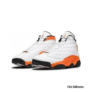 Starfish Orange and White Retro Fashion Trendy Versatile Wear-resistant and Non-slip Basketball Shoes