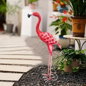 Large Metal Flamingo Garden Statue and Sculpture, Flamingo Outdoor Art, Home Decor, Garden Decor, Yard Decor, Lawn Decor, Backyard Decor