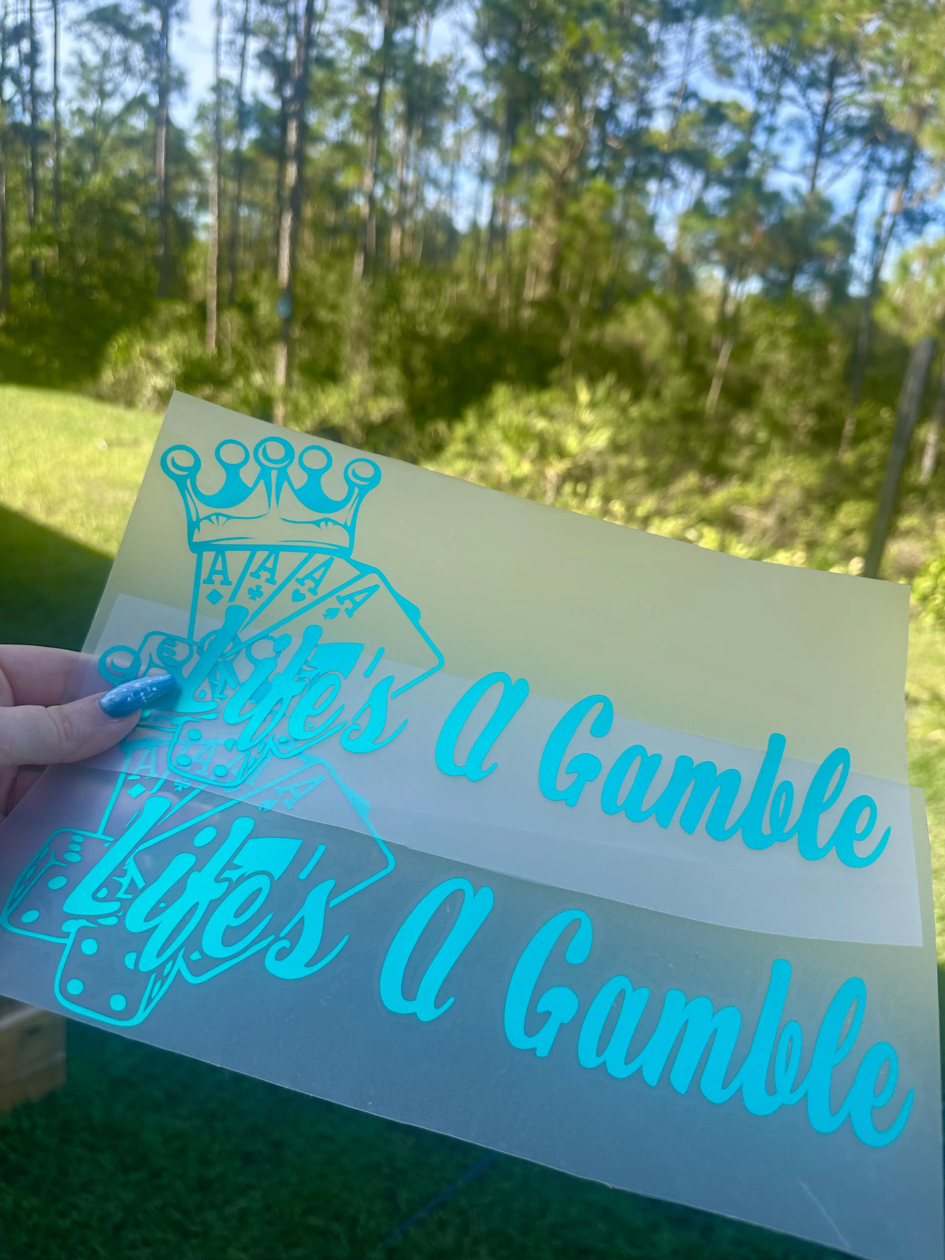 Life's a Gamble Waterproof Car Decal - Crown Design for Car Windows and Bumpers