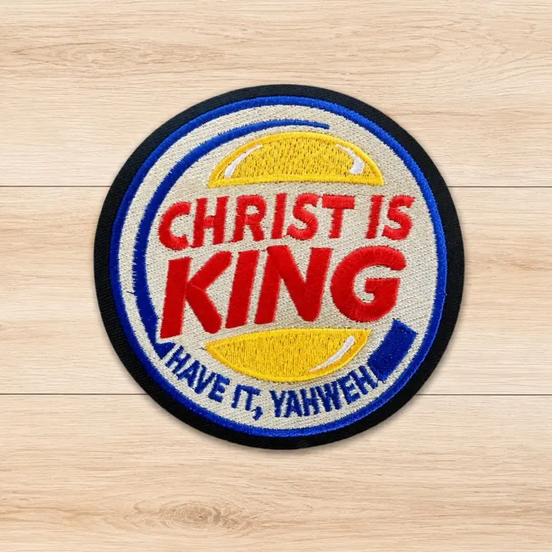 Christ Is King Embroidered Hat Sized Iron On Patch