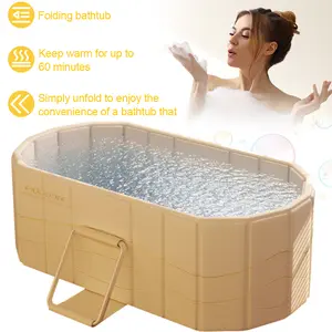 Foldable Portable Hot Tub Large Collapsible Ice Bath Tub Dual Drainage Design Home Freestanding Bathtubs for Hot Bath and Ice Bath NEW