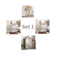 Set 1 (1 Console Table+ 1 Shoe C+  2 Nightstands)