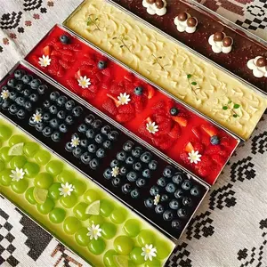 Tiramisu Mold Set with Lid, Stainless Steel Rectangular Tiramisu Box, Dessert, Ideal for Home Baking, Bakery, Party Cake Making