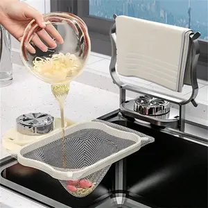 Kitchen Sink Drain Filter Rack Suction Cup Food Waste Blockage Prevention Garbage Draining Mesh Holder, Filtering Net