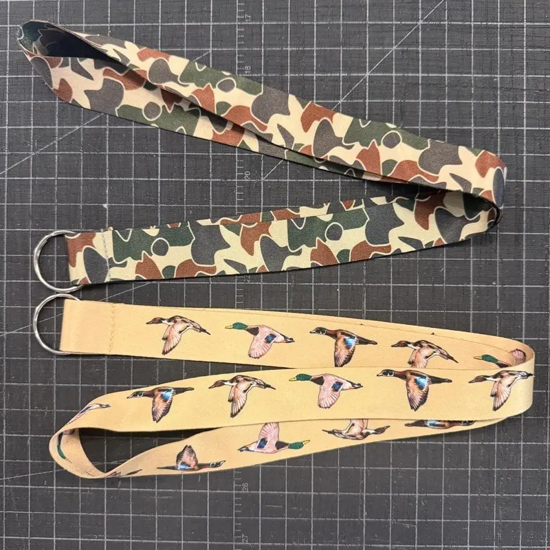 Old School Camo Waterfowl and Fishing Key Lanyards - High Quality Material