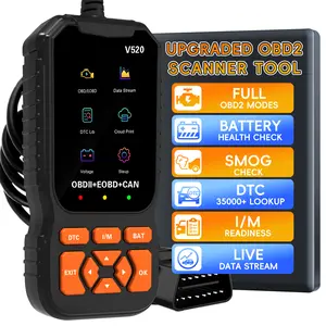 Enhanced Obd2 Scanner Code Reader, Car Diagnostic Scanner, Car Engine Check Tool, Reads and Erases Fault Codes, Fits All Obd Ii Cars Since 1996, No Battery Needed