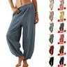 UANEO SummerVibes Women's Baggy Wideleg Pants Casual Elastic Waisted Palazzo Harem Pants with Pockets