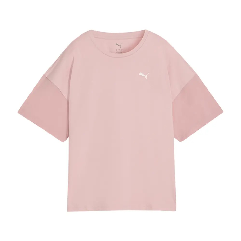PUMA Womens Her Oversized Crew Neck Short Sleeve Casual Tops Casual - Pink