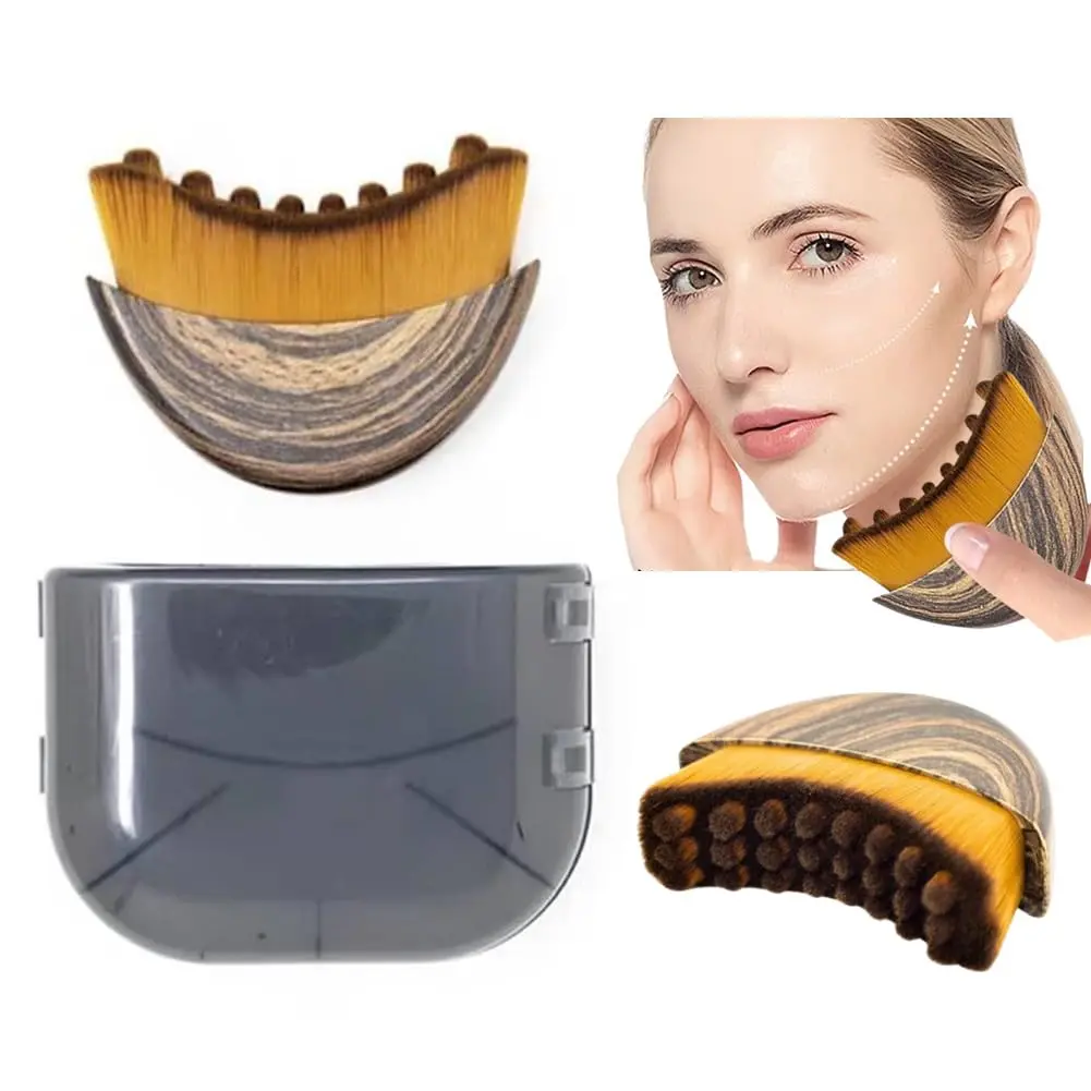 1/2 PCS Lymphatic Contour Facial Cosmetic Brush Set, Soft Bristles for Sculpting, Anti-Puffiness, Detox, Lift, Improves Skin Glow & Product Absorption, Suitable for All Skins