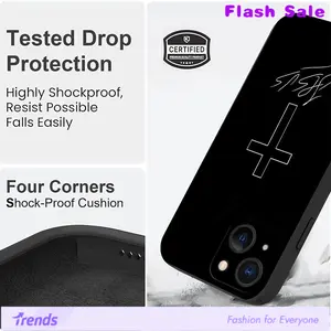 Minimalist Cross Pattern Straight Edge Phone Case for iPhone 16 15 14 Pro Max 13 12 11 XR XS Plus Shockproof Full Camera Protection Durable slim Silicone Cover