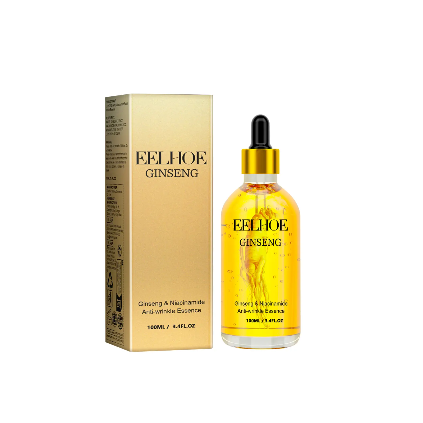 EELHOE Panax Ginseng Extract Facial Essence Serum, Hydrating Daily Skin Treatment, Creates Smooth, Supple & Radiant Texture for Face and Eye Skin