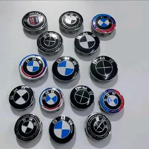 BMW 56/68MM Self-Leveling Floating Center Caps Anniversary Edition Black Finish for BMW Vehicles