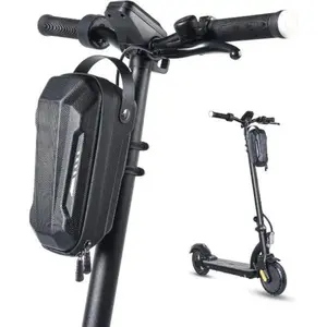 2L Waterproof Hardshell Scooter Handlebar Bag, Quick Release Scooter Storage Pouch, Portable Electric Scooter Bike Front Bag for Charger Repair Tools Organizer