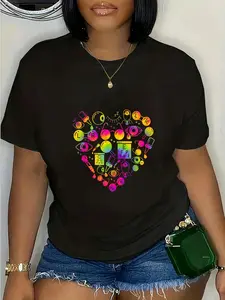 100% Cotton Optometry Ophthalmic Technician Symbols Heart T-Shirt