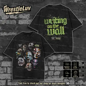 Jeff Hardy Writing on the Wall Washed T-Shirt Wrestling Shirt WWE Fans WWE Tee Menswear Cotton Crewneck Premium American Made Acid Washed 100% Cotton
