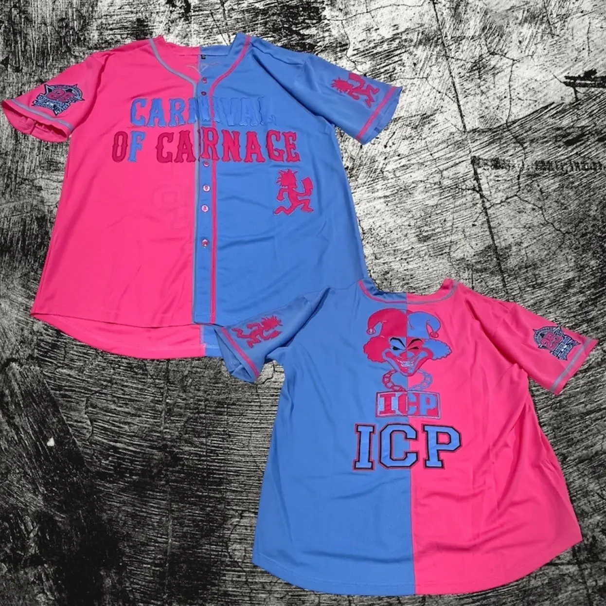 Split Colors Carnival Of Carnage Baseball Jersey, ICP Juggalo Jersey, Gift For Him, Gift For Her, For Any Season, Classic Styles