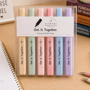 Chisel-Tip Highlighter Set By Student Nursing Essentials 6 Pack