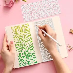 15PCS Reusable Craft Templates Including Texture Templates, Background Templates, Leaf and Flower Templates for Painting on Furniture, Cards, Canvas, Paper, and Scrapbooks summervibes