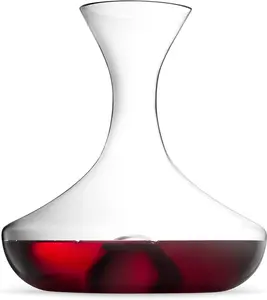 Royalty Art Elegant Crystal Decanter and Wine Carafe, 60.9 oz., Large Aerator for Red and White Wines, Liquor, and Cocktails, Vintage Design with Wide Mouth Opening Glass Drink