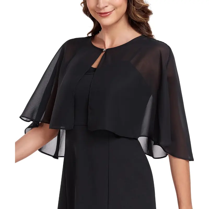 Womens Shawls and Wraps for Evening Dress Chiffon Shawl Cape Wedding Guest Bridesmaid Capelets Scarves