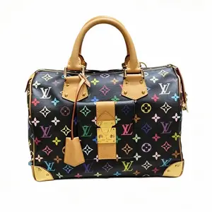 Pre-owned Louis Vuitton canvas Shoulder Bags Monogram Multicolore Black tote bag