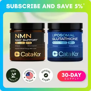 Cata-Kor Energy & Defense DUO - NMN 1,000 mg, Liposomal Glutathione 500 mg, Vitamin C, TMG, Resveratrol