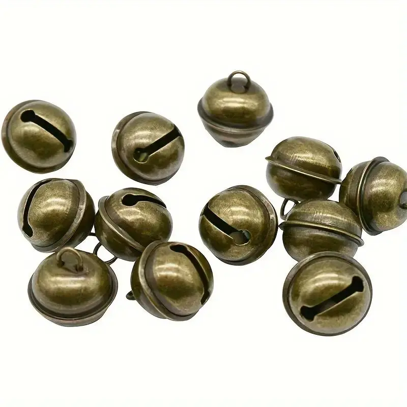 Vintage Antique Copper Color Jingle Bells, 100-Pack for Christmas Decor & DIY Crafts, Warm Sound, Easy Hang for Instant Ambiance
