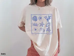 Comfort Colors® Salty Seashell Bible Verse Shirt Ocean Coastal Aesthetic Women Faith Apparel Oversized Beach Tee Baptism Teen Girl Gift