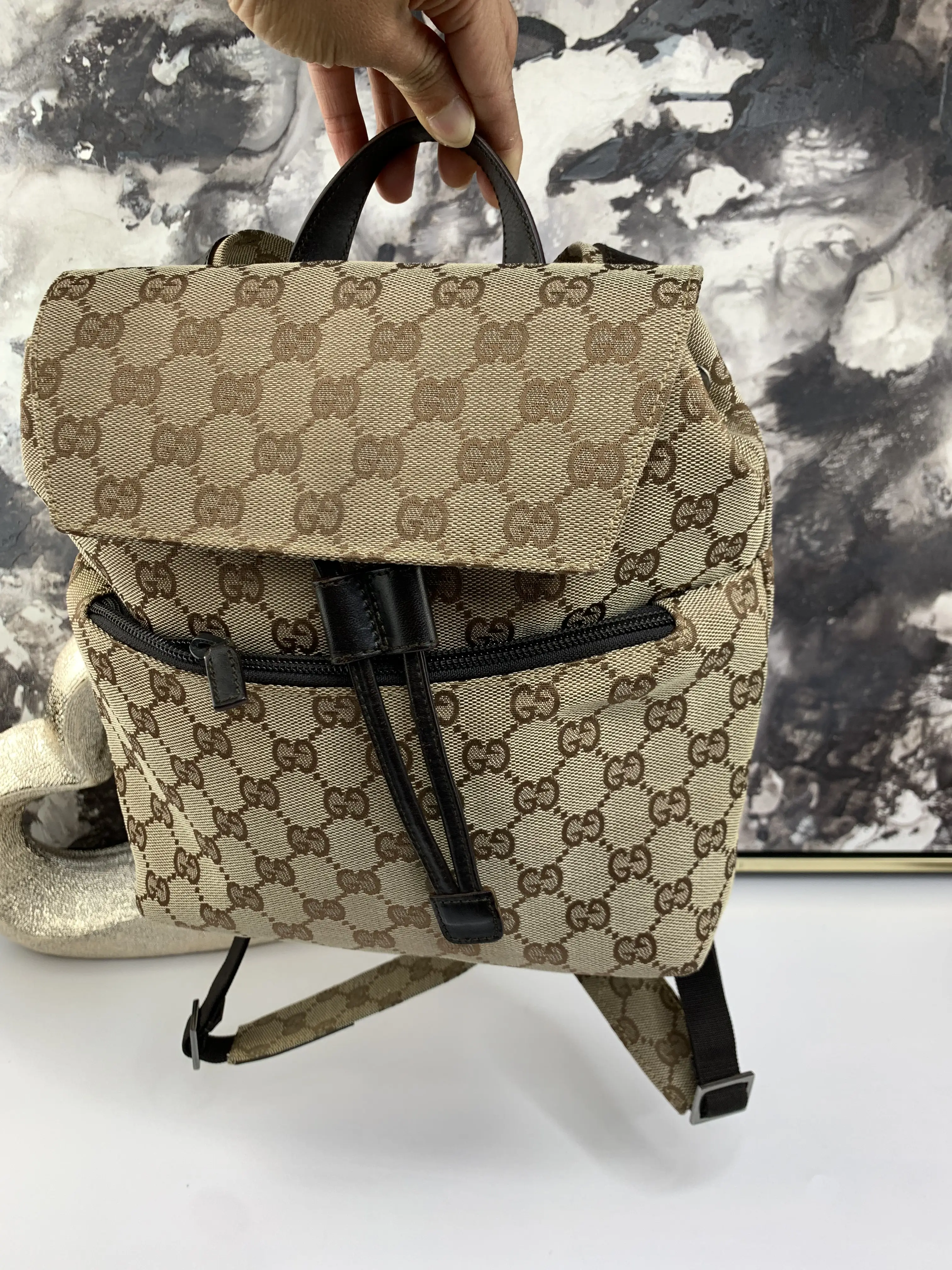 Pre-owned GUCCI canvas Backpacks Monogram backpack