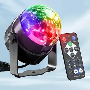 1 Piece Voice-Controlled RGB Disco Ball Light with Remote Control - 7 Modes, USB Powered, for Home, Party, Karaoke, Wedding Color-Changing LED, Fashionable Black Design with Adjustable Stand