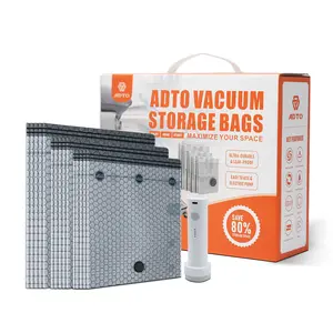 [2026 Upgraded] Cordless Travel Vacuum Bag Set with Rechargeable Air Pump, 15-Pack Carry-On Size Compression Packing Bags for Luggage & Suitcase (Memorial Day Deals)