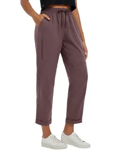 baleaf 26" Women's Hiking Pants Ripstop Water Resistant Lightweight Golf Pants Quick Dry Zip Pockets Work Travel Clothes Lounge Casual Flight Bottoms