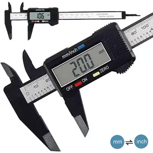 150mm 100mm Electronic Digital Caliper Carbon Fiber Dial Vernier Caliper Gauge Micrometer Measuring Tool with LCD Display USB Connectivity Durable Plastic for Industrial & Automotive Applications - Smartphones, Lights