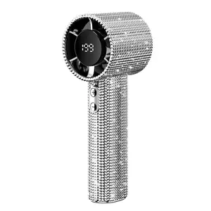 Diamond Design Handheld Mini Fan - Digital Display, High-Speed Handheld Mini Personal Outdoor Cooling Fan
