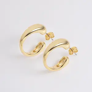 18K Gold Plated Stylish Chunky Cuff Earrings