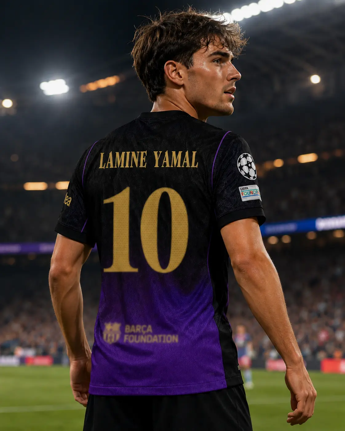 Unisex Purple Soccer Jersey Personalized Barcelona Away Stadium Shirt, 2026-27 Away Shirt Football Shirt, Breathable Fan Style