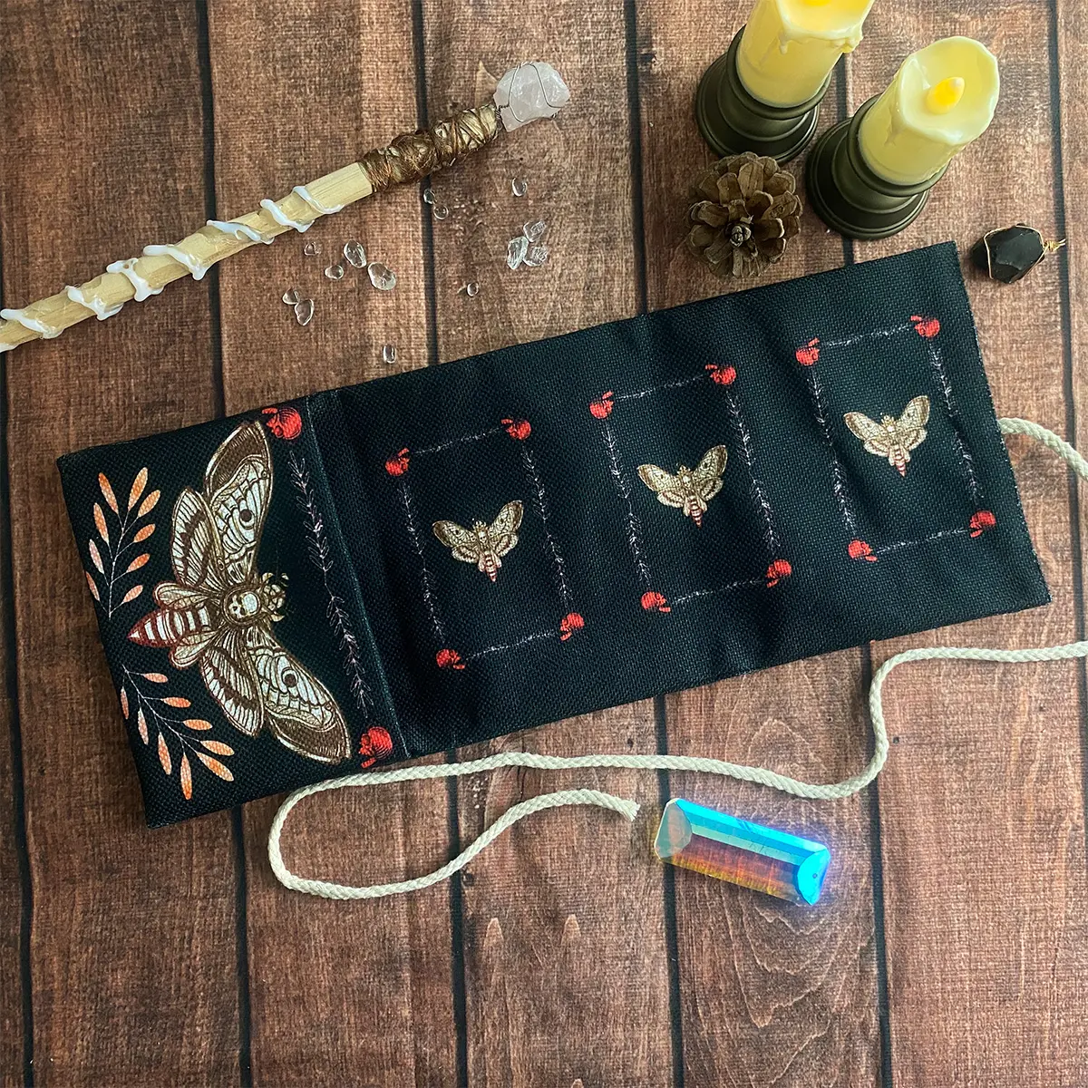 1 piece Tarot card storage bag, Storage Pouch, Gothic-style decorative storage bag, Storage Carrying Bag, Storage Pocket, polyester creative fabric, suitable for Tarot card storage by Tarot enthusiasts, festival gift