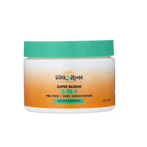 Bask & Bloom Super Bloom 2-in-1 Pre-poo Deep Conditioner - Hydrating Moisture Boost for Hair & Scalp - 12oz Jar